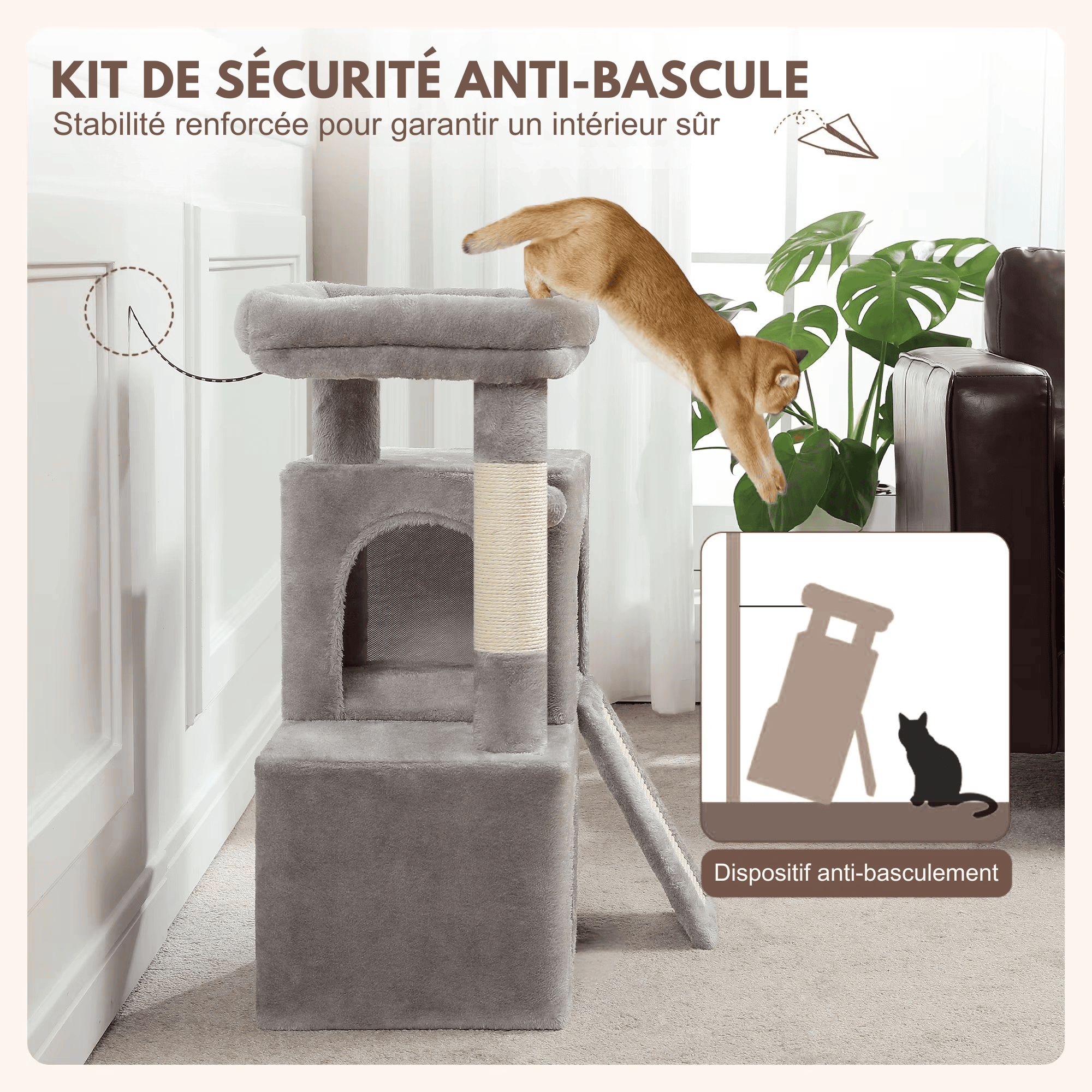 Arbre à chat  Orea - 77cm - Maison felin