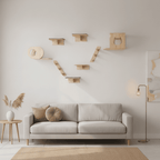 Arbre à chat murale en bois - Perle - Maison felin