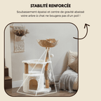 Arbre à chat en bois Moka - 102cm - Maison felin