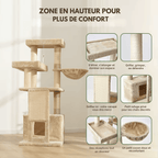 Arbre à chat Suki - 130 cm - Maison felin