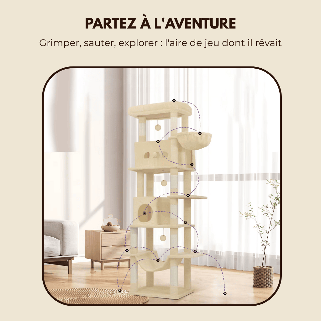 Arbre à chat XXL Liane - 170cm - Maison felin