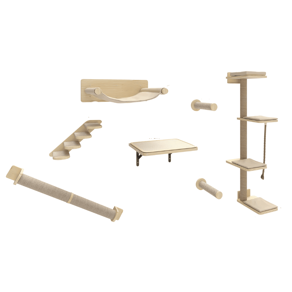 Arbre à chat murale en bois - Milo - Maison felin