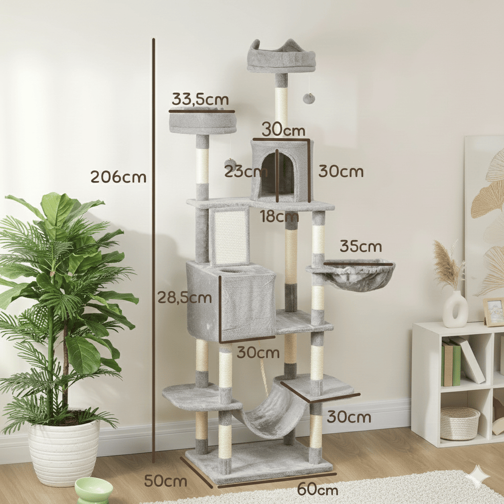 Arbre à chat XXL Éclipse - 206cm - Maison felin