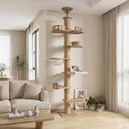 Arbre à chat en bois XXL Pomelo - Réglable jusqu'à 270cm